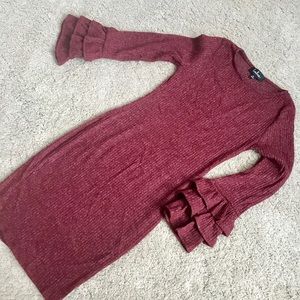 SWEATER DRESS Unworn Spring Dress - Wine Red